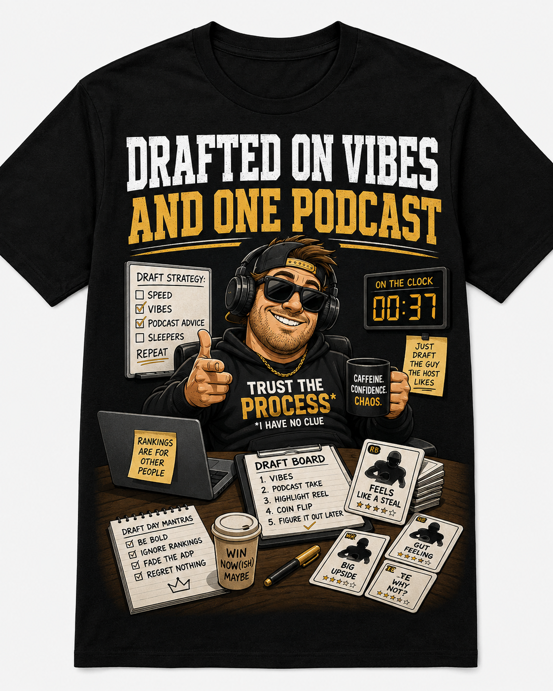 Fantasy Football meme - Drafted on Vibes and One Podcast